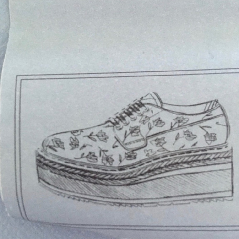 Prada- Heart Print Platform Sneakers / Oxford - PATENT LEATHER - NWT - Picture 7 of 8